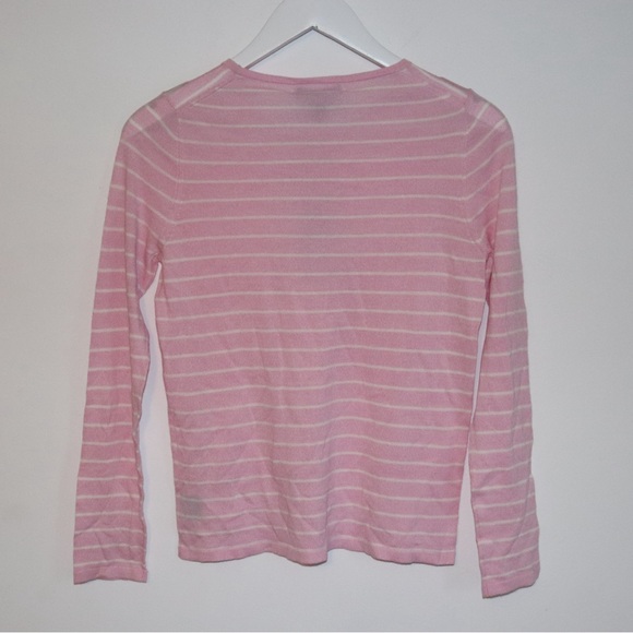 Patrick Assaraf | Pink and White Long Sleeve Top Size X small New - Picture 4 of 4